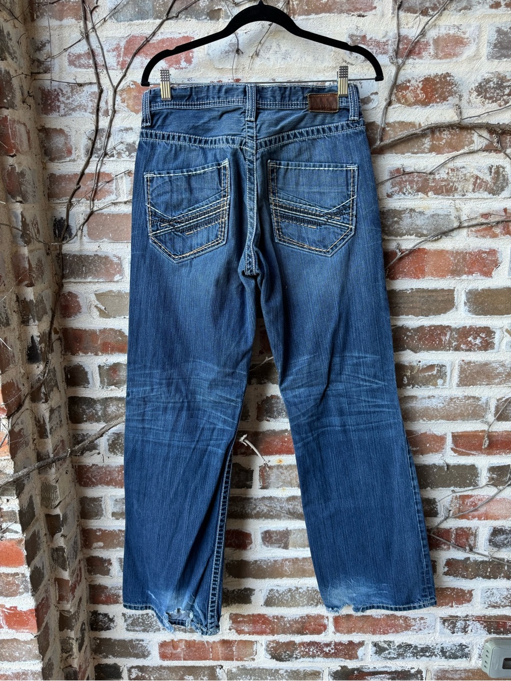 BKE Tyler Relaxed Straight Jeans 31x34 Heavy Contrast Stitch Y2K Grunge